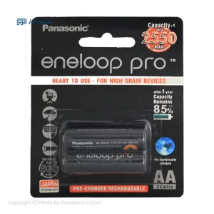 باتری قلمی شارژی پاناسونیک Eneloop Pro BK-3HCDE دو عددی