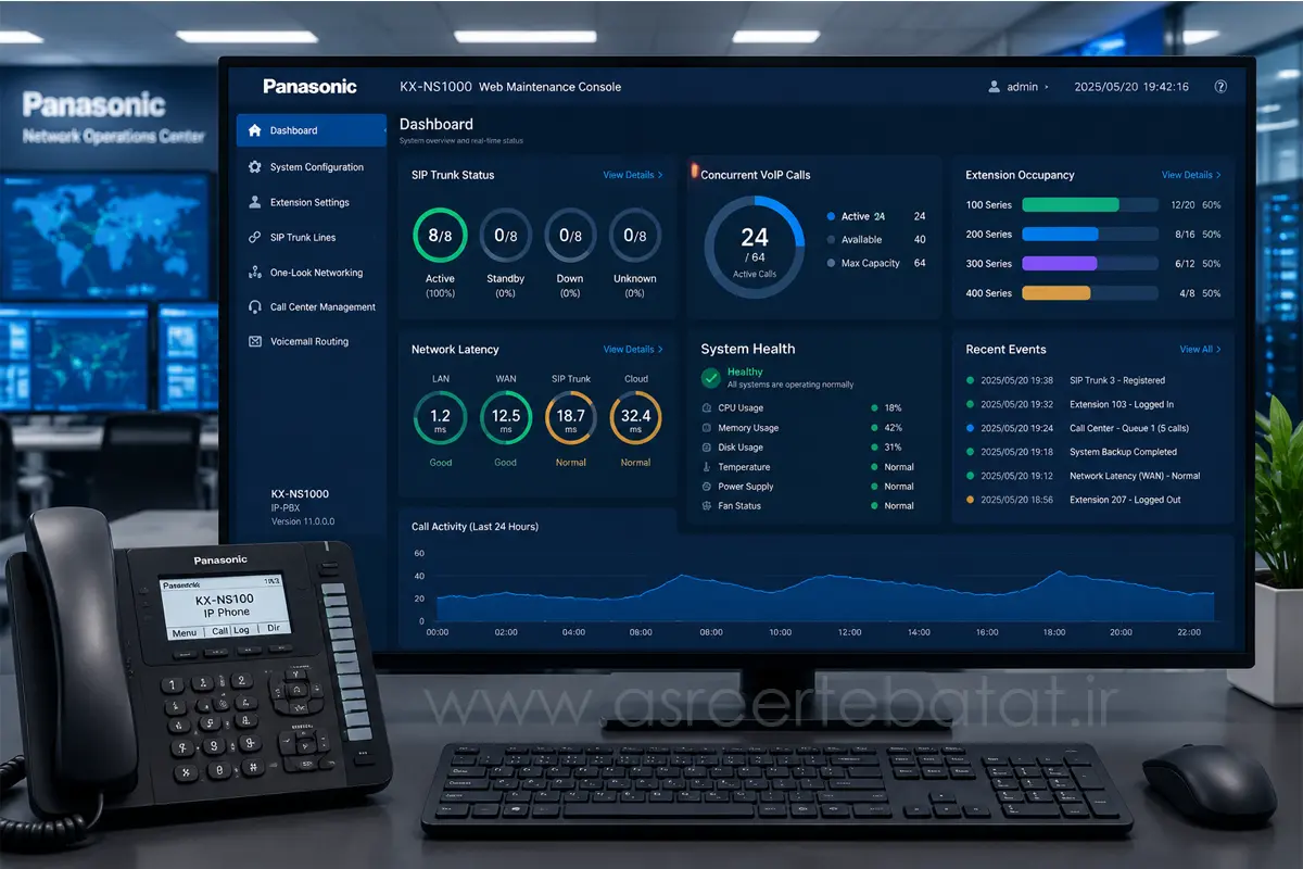 نل کاربری مدیریت تحت وب Web Maintenance Console سانترال NS1000